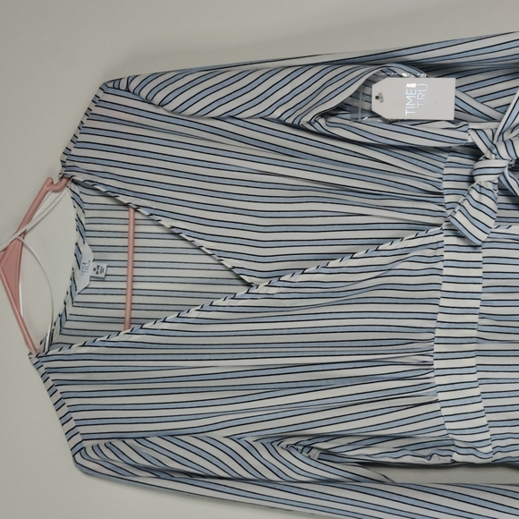NWT Time and True Stripe Wrap Dress - Picture 8 of 8
